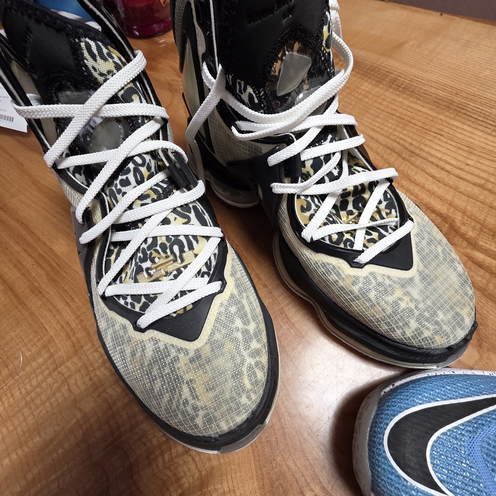 Leopard Print Athletic Shoes with White Laces